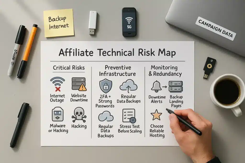 Bí quyết #2: Xử Lý Sự Cố Hạ Tầng Kỹ Thuật trong affiliate marketing 
