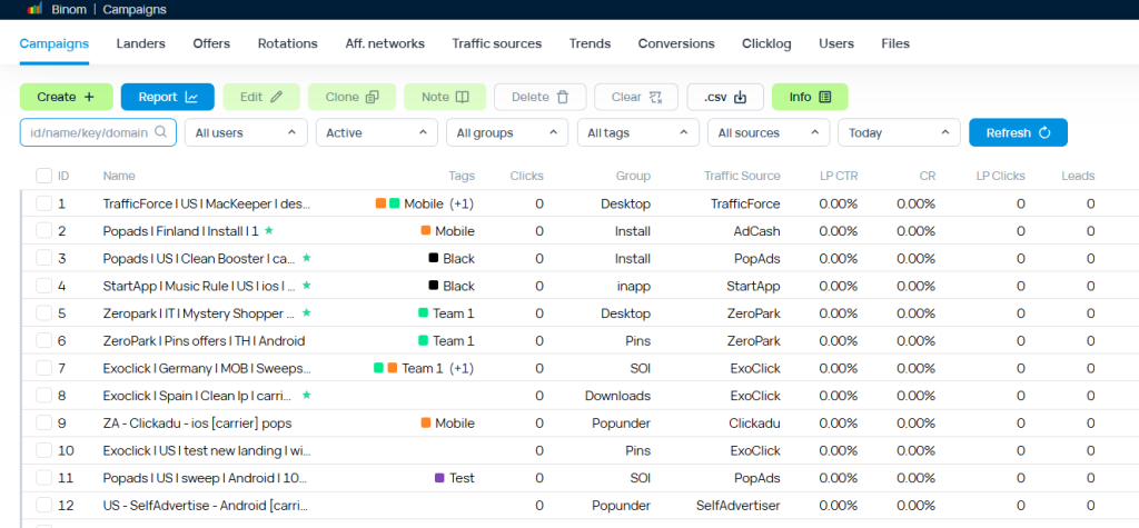 Top 5 công cụ tracking dành cho người làm Affiliate Marketing (với Paid Traffic) 9 Binom - affiliate tracking