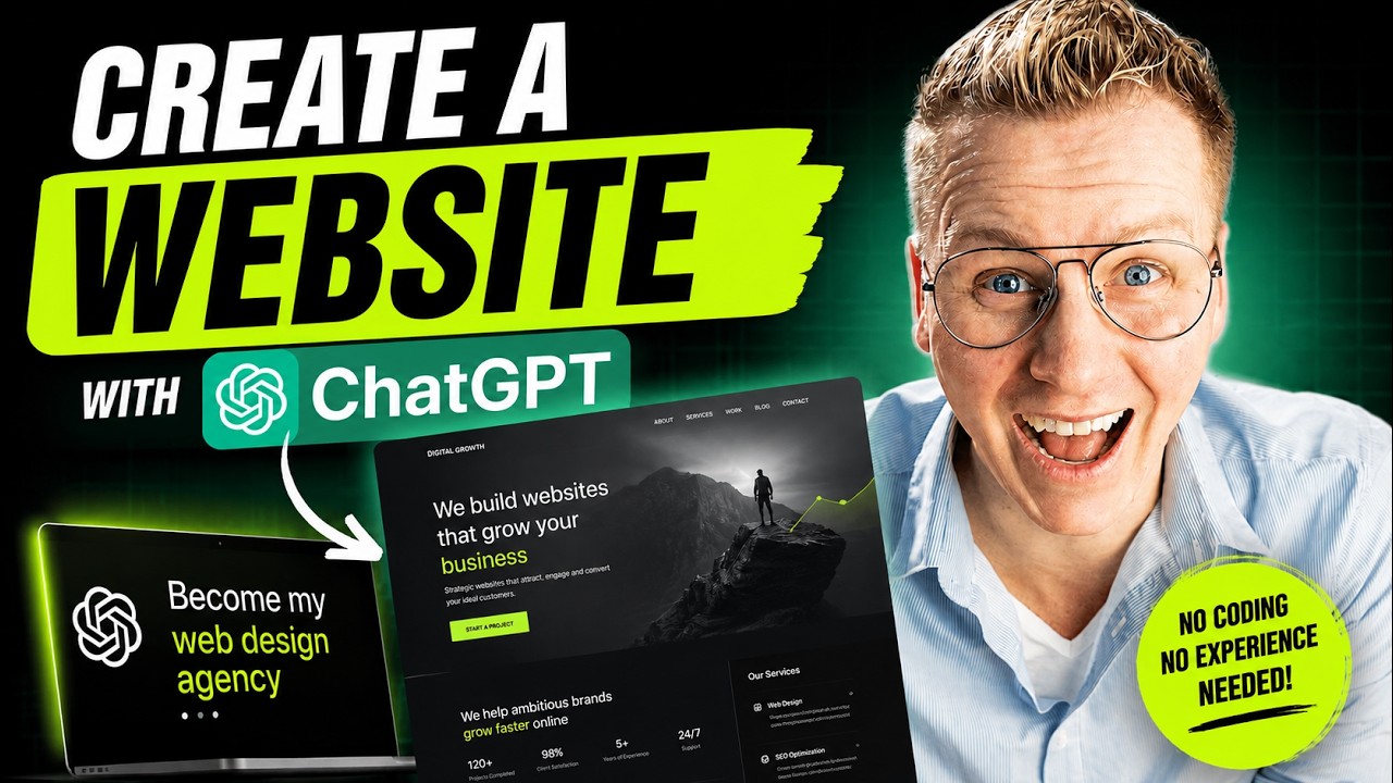 Cách tạo website chuyên nghiệp với ChatGPT | Hướng dẫn chi tiết Step-by-step 8 Build a Professional Website with ChatGPT (Complete Tutorial) ⭐⭐⭐⭐⭐